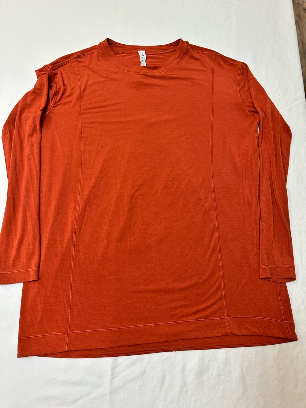 Lululemon Modal Pleated Back Long Sleeve Shirt Red Rock 6 W3FK8S
